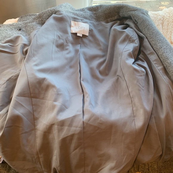 LOFT Gray Flannel Moto Bomber Short Lightweight Jacket Women’s XS Extra Small - Picture 8 of 9